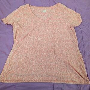 Mossimo Supply Co. Coral Heathered V-Neck Tee